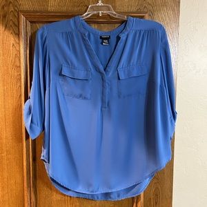 Torrid sz 0 blue chiffon blouse